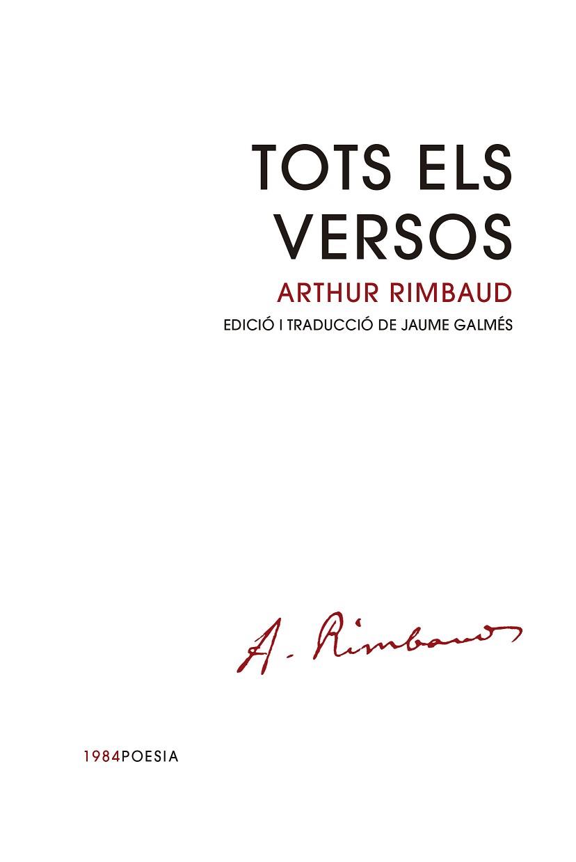 TOTS ELS VERSOS | 9788418858833 | RIMBAUD, ARTHUR | Llibreria Huch - Llibreria online de Berga 