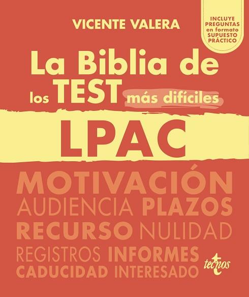 BIBLIA DE LOS TEST MÁS DIFÍCILES DE LA LPAC, LA | 9788430990306 | VALERA, VICENTE | Llibreria Huch - Llibreria online de Berga 